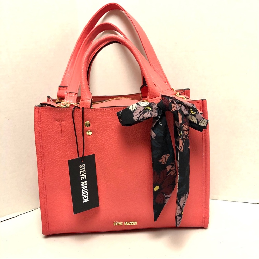 Steve Madden BDanny Coral Satchel Bag w/Scarf